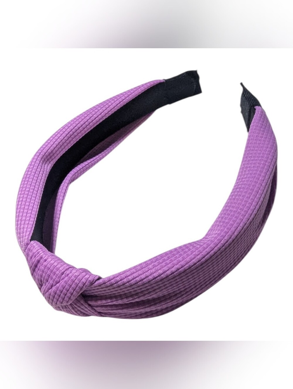 NEW Knot Twist Headband O/S Purple Waffle Knit